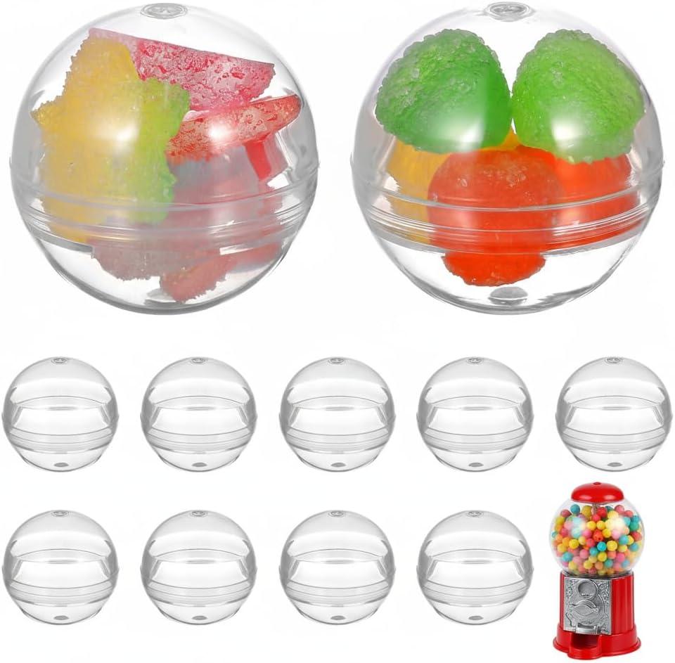 Veemoon 100pcs Round Vending Machine Capsule, 1.1inch/28MM Refillable Gumball Machine Capsules Ball Clear Plastic Round Candy Ball Bulk Prizes Gumball for Easter Basket Stuffers DIY Craft Supplies