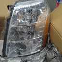 HID Projector Headlight Assembly for 2007-2014 Cadillac Escalade/2007-2014 Escalade ESV/2007-2013 Escalade EXT Left Right Side Headlamp Chrome Housing Amber Reflector