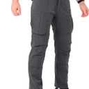 POWERTHREE Men's 4 Way Stretch Outdoor Cargo Pants All Season with Multi Pocket Utility Work Pant (US, Waist Inseam, 34, 30, Regular, Steel Grey)