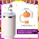 3 x 6PCS Halloween Straw Covers, Halloween Straws Toppers for Stanley 30&40 Oz Tumbler with Handle, 10mm Dust-Proof Ghost Straw Toppers Stanley Cup Accessories for Kids Girls