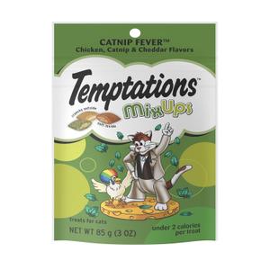 2 x Temptations Cat Treats Mix Ups, Catnip Fever Chicken, Catnip and Cheddar Flavors, 3 Oz Pouch