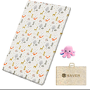 HAVEN Pack and Play Mattress| Waterproof and Portable Mattress for Baby| Dual-Sided Foam with Animal Printed Cover| Playpen Crib Mattress (38"x26"x1")| Breathable Mattress for Toddler and Lil baby|