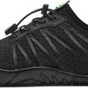 Racqua Men Women Water Shoes Quick-Dry Breathable Swim Shoes Lightweight Aqua Shoes Beach Pool Hiking Shoes (8.5 Women/7.5 Men, Wz1104-black)