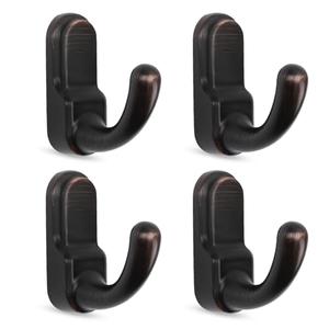 Metaliby 4 Pack Bathroom Hooks for Towels, Oil Rubbed Bronze Towel Hooks Wall Mounted, Bath Towel Robe Hook for Bathrooms, Bathroom Wall Hooks for Hanging Towels
