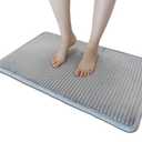 Jenen Jnzen Memory Foam Bath Mat - Ultra Absorbent Quick-Dry Bathroom Rug, Non-Slip Backing, Soft Machine Washable Bath Mat for Shower Tub, Modern Design (Light Gray 19.6in X 31in