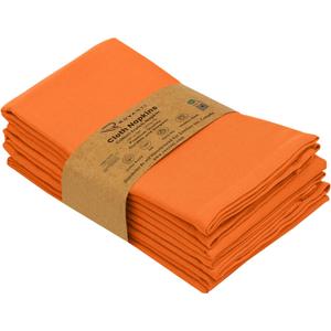 Ruvanti Cloth Napkins Set of 6, 18x18 Inches Napkins Cloth Washable, Soft, Durable, Absorbent, Cotton Blend. Table Dinner Napkins Cloth for Thanksgiving, Halloween Dinners Parties - Orange/Fall