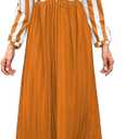 Women's Summer Floral Spaghetti Strap Long Maxi Dresses Low-Cut Bohemian Beach Sundress (Yellow, XL)