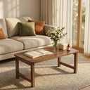 Japanese Folding Coffee Table, Low Floor Desk (32 x 16 x 16", Walnut color)