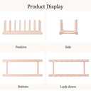 7 Slot Wooden Dish Rack Plates Holder Kitchen Storage Cabinet Organizer for Dish Keep Dry (Natural, 1Pack)