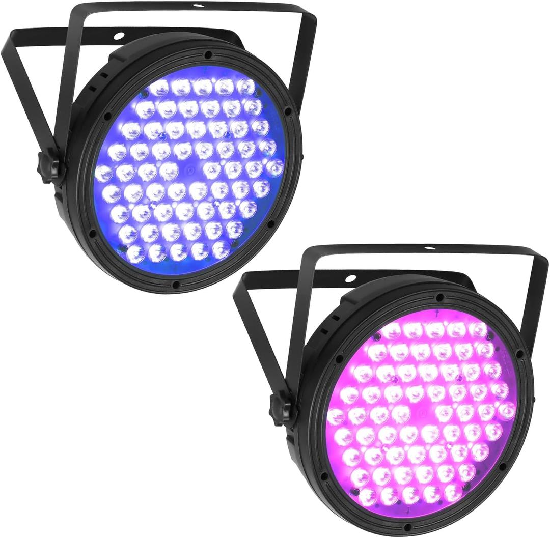 BETOPPER Stage Lighting 120W Par Light RGBW 4-in-1 Stage Lights, DJ Light DMX for Concert and Events, 2 Packs