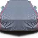 AUQDD 6-Layers PEVA New Material Sedan SUV Full Padded Car Cover Waterproof All Weather Weatherproof UV Sun Protection Snow Dust Storm Resistant Outdoor Exterior Custom Form-Fit Straps 178"-189" Grey (gray)
