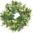 Northlight Mixed Foliage and Daisy Spring Wreath - 20"