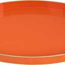 Orange Decorative Tray, Oval Serving Tray with Handles, Plastic Trays for Coffee Table, Ottoman Trays for Living Room, Bathroom, 15.6" X 10.6" X 1.4"