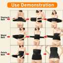 3 in 1 Postpartum Belly Band Post Partum Waist Trainer for Women Abdominal Binder Surgery C Section Recovery Must (Black, XXL)