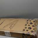 PATHOSIO PETS Adjustable Dog Ramp for Bed - 39" Long Foldable Wooden Ramp for Dogs to Get on Bed, Couch, or Car with 13.4" Wide Walking Space (Natural Wood with Gray Carpet)