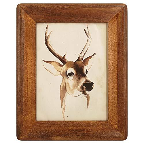 icheesday 6x8 Wood Picture Frames, Rustic Photo Frame with Real Glass Front,Wall Hanging and Tabletop Standing,Vertical or Horizontal Display (Brown)