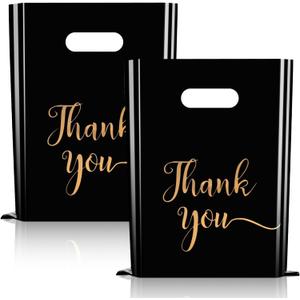 Thank You Merchandise Bags 30 Pack, Large 12x15 inches, Retail Plastic Shopping Merchandise Gift Bags Tear Resistant Strong Durable Anti Stretch, 100% Recyclable