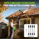 Roof Gutter Cleaning from The Ground, 40V Leaf Blowers Cordless with 2 Battery, Adjustable Pole (98inch)3 Speed Modes 500CFM/180MPH for Gutter Cleaner Extension Attachment Kit for Garden,House