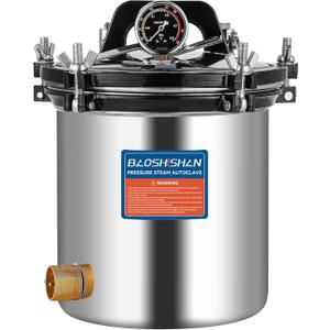 BAOSHISHAN 18L Steam Autoclave 19 QT Stainless Steel Portable Pressure Autoclave 1KW 110V