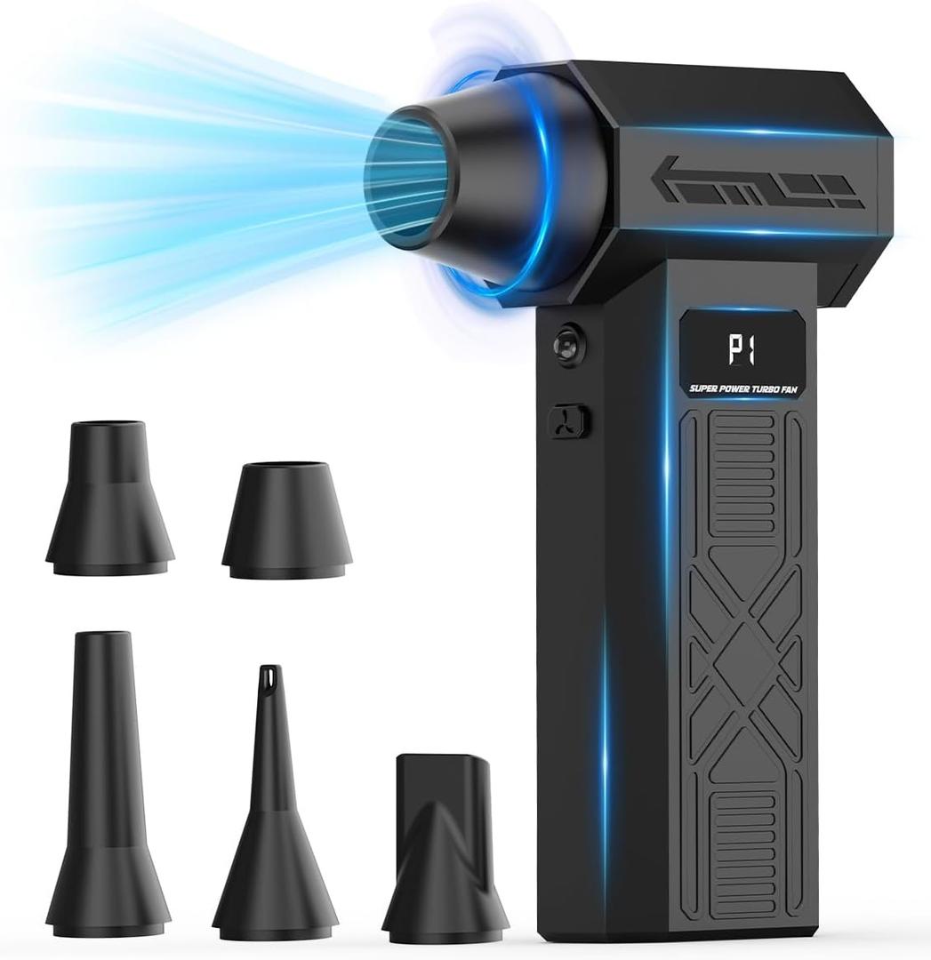 Compressed Air Duster-280000RPM Electric Air Duster, 4-Gear Adjustable Super Power Air Blower, Rechargeable Mini Blower with Fast Charging for PC, Keyboard, Camera, Car, Snow, House & Outdoor