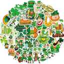 St Patricks Day Stickers, 200 PCS Shamrock Stickers, Non-Repeating St Patricks Day Sticker Bulk, Vinyl Waterproof Clover Sticker Bulk for Irish Decor, Water Bottle, Laptop, Computer, Scrapbooking