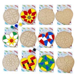 POATROZON Valentine's Day Gifts Party Favor 28Pcs Wooden Slices Card DIY Craft Heart Shape for Kids Crafts and Art Classroom Exchange (Heart, One Size), 2 Pack