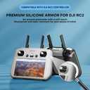 DJI RC2 Silicone Case, Anti-Slip Protective Cover for Mini 4 Pro/Air 3S/RC Pro 2 Controller, Shockproof Skin (Grey)