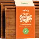 SMIRLY Bamboo Wooden Cutting Boards, Wood Cutting Board for Kitchen, Set of 3 with Deep Juice Grooves, Ideal for Chopping Meat Vegetables, Charcuterie Cheese Serving Tray, Kitchen Gadgets