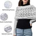 Scarf with Sleeves for Women, Knitted Cable Wrap, Multifunctional Crochet Shrug Sweater Wrap with Sleeves (Gray)