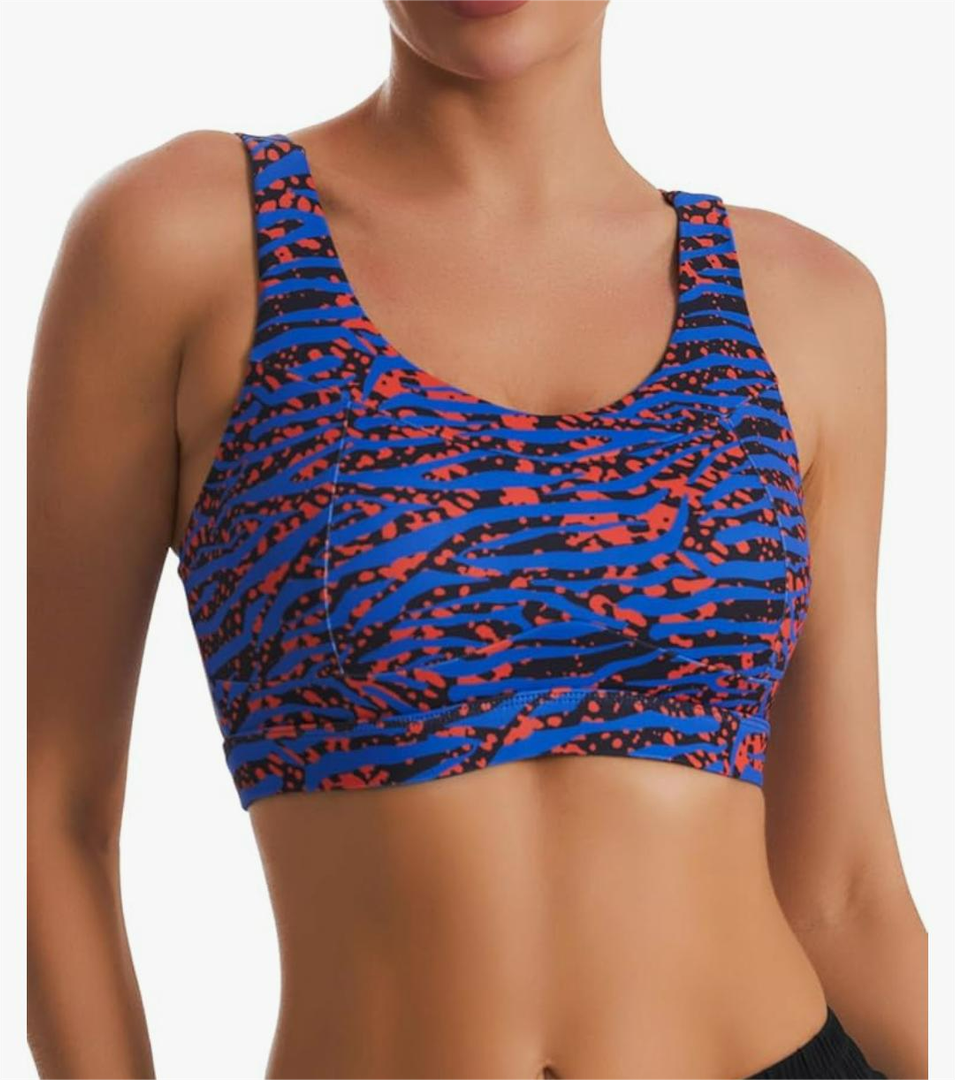 RUNNING GIRL High Impact Sports Bras for Women,Racerback Running Bra Workout Crop Tank Tops Longline Sports Bra Push up