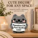 2 x Positive Cat Crochet Amigurumi Yarn Kitty with Card - Handmade Inspirational Gift for Cat Lovers, Friends, Coworkers, Desk Decor