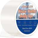 3 x Window Weather Sealing Tape, Window Insulation for Winter, Strong Adhesion, No Residue, Thick Insulation Tape for Windows, Ac Unit, Doors, Gaps (Clear, 2 Inch x 33 FT)