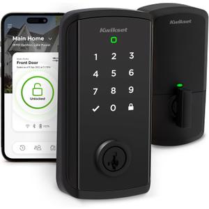 Kwikset Halo Select Smart Lock Keyless Entry Door Lock Wi-Fi and Matter Enabled Deadbolt No Hub Needed, Geofence Auto-Unlock, Grade AAA Certified, Easy Install, Matte Black 