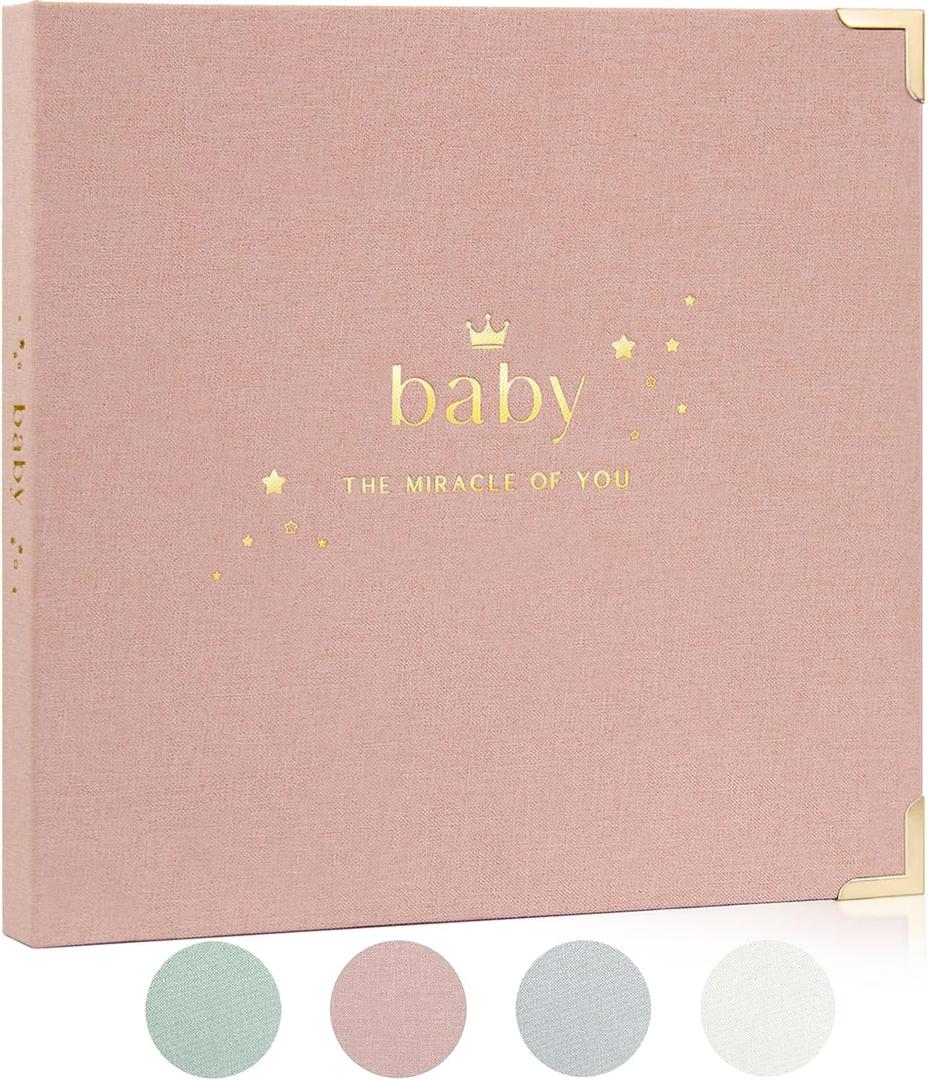 Baby Book Girls Keepsake - Baby Memory Book Girl Photo Album - Baby Books Gift for Baby Shower - Gender Reveal Gifts Girl for Expecting Mom - Newborn Keepsake Gifts for First Time New Mom Parents