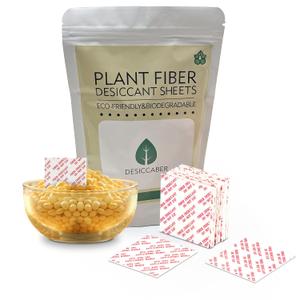 50MM50MM 100 Sheets Plant Fiber Desiccant, Biodegradable and Eco-Friendly Moisture Absorber for Food, Electronics, Closets, Jewelry, and Secure Storage (Square)