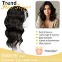 TYQ Hair Toppers for Women with Thinning Hair,14 Inch 360 3D Synthetic Curly Wavy Side Part Clip in Bangs(Brown Black)