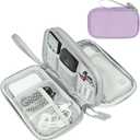 FYY Electronic Organizer, Travel Cable Organizer Bag Pouch Electronic Accessories Carry Case Portable Waterproof Double Layers All-in-One Storage Bag for Cable, Cord, Charger, Phone,-Light Purple