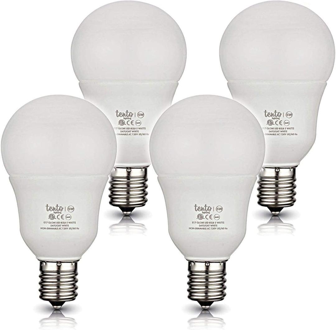 tento E17 LED Bulbs for Ceiling Fan Fixtures 40w Incandescent Replacement Lightbulbs with Intermediate Edison Base 120v Warm White (4 Pack)