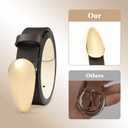 Brown Belt with Gold Buckle Trendy Leather Belt for Dresses Jeans Fashion Casual Belts For Women (S: Fit Waist Size 26"-32")