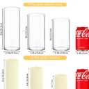 12-Pack Ivory Pillar Candles (2''X3,4,6) & 12-Pack Glass Cylinder Vases(2.6''X5,6,8), Hurricane Candles, Wedding Centerpiece Decor Set-Mixed Heights for Table, Proposal, Event