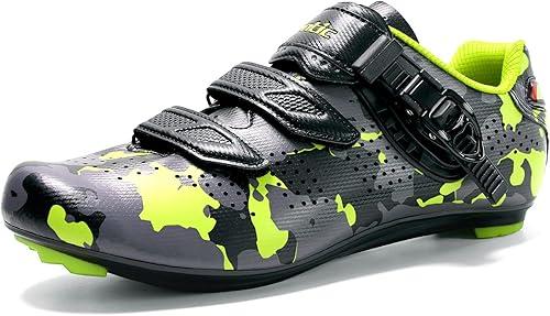 Santic Unisex Cycling Shoes Indoor Road Bike Shoes Riding Shoes for Men and Women (8.5, Grey-a)
