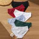 SELECT YOU Cotton Bikini Underwear for Women Cute Cheeky Bikini Panties Sexy Lace Soft Breathable Briefs 6 Pack S-XL (US, Alpha, Large, Regular, Regular, A-Color)