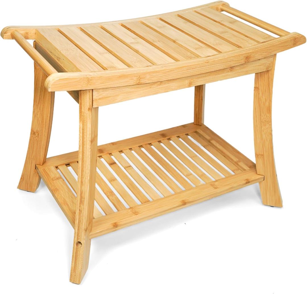 Bamboo Shower Bench, Bathroom Bench, Small Bench, Sauna Bench, Corner Bench, Wooden Shower Bench, Shower Stool Wood, Bathtub Bench, Spa Benches