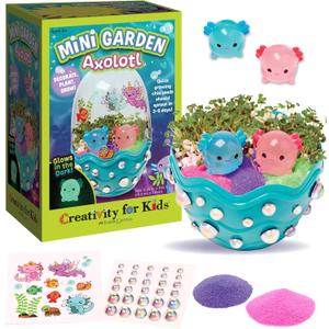 Creativity for Kids Mini Garden: Axolotl Terrarium - STEM Science Kit for Kids, Axolotl Arts and Crafts for Kids, Kids Gifts | Spring Gifts & DIY Girls Toys (Ages 6+)