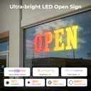 48" x 16" Large LED Open Sign for Business Smart App & Remote Control, Timer, Custom Colors & Brightness High Visibility for Storefronts, Restaurants, Bars, Salons, Cafes, Retail Shops