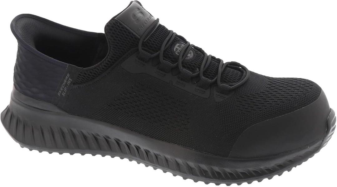 Skechers Men's Hands Free Slip-ins Tilido Fletchit Comp Toe (US Mens 10, Black)
