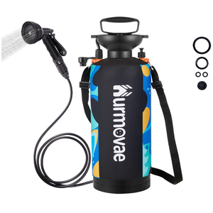 Portable Shower, 2.1 Gal/8L Camp Shower for Beach, RV & Outdoor
10 Spray Modes, Hand Pump Pressure System, 45 PSI, Stable Foot Pedals, Insulated Sleeve,