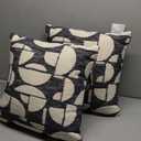 Cream and Blue Colored Throw Pillows Worldmarket Set Of 2