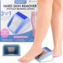 Wonex U.S. Patented 3-in-1 Foot Scrubber  No-Bend Callus Remover, Nano Glass Buffer & Polisher for Smooth Feet  Ideal for Senior Aids, Pregnancy Must-Haves, Back & Knee Surgery Recovery Gift (Grey)