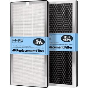 MA-40 Replacement Filter Compatible with MA-40 Air Purifiers, 3-in-1 High-Efficiency Filtration System for MA40W MA40B, H13 True HEPA with Activated Carbon Pre-Filter (2 Pcs)